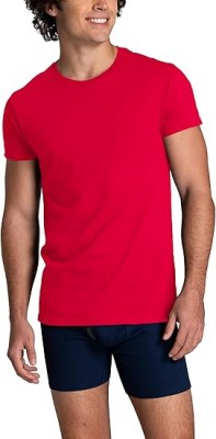 Fruit of the Loom Men's Crew Tee Undershirts, Moisture Wicking & Tag Free, Also Available in Big & Tall